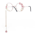 Cute Clear Optical Glasses Frame Women Round Frame Retro Eyeglasses  Decoration Eyewear Blue Light Blocking Glasses Women Thick Round Rim Frame Ladies Eyeglasses Stevvex