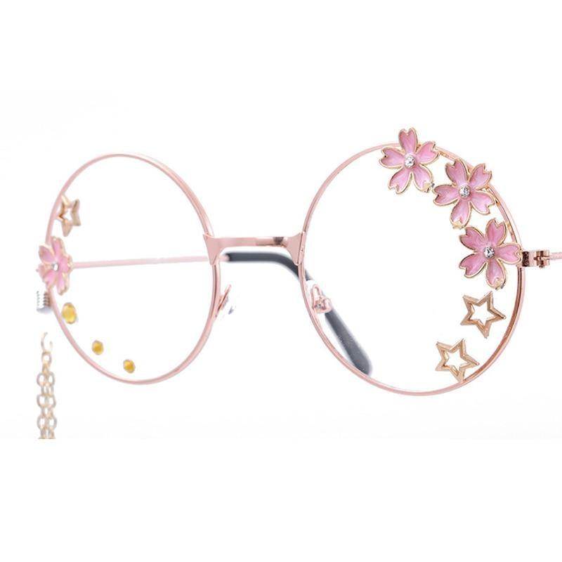 Cute Clear Optical Glasses Frame Women Round Frame Retro Eyeglasses  Decoration Eyewear Blue Light Blocking Glasses Women Thick Round Rim Frame Ladies Eyeglasses Stevvex