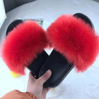 Cute Fluffy Ladies Indoor Warm Slippers Furry Luxury Flip Flops   Women's Fashion Flat Soft Flip Flops Stevvex