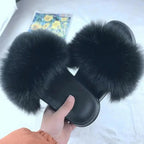 Cute Fluffy Ladies Indoor Warm Slippers Furry Luxury Flip Flops   Women's Fashion Flat Soft Flip Flops Stevvex