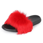 Cute Fluffy Ladies Indoor Warm Slippers Furry Luxury Flip Flops   Women's Fashion Flat Soft Flip Flops Stevvex
