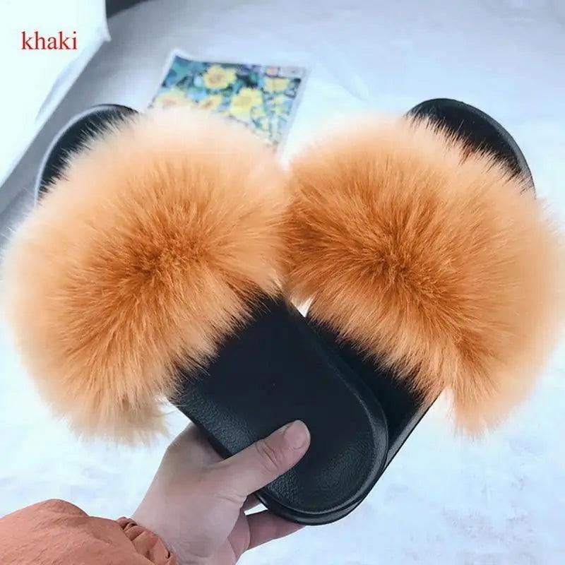Cute Fluffy Ladies Indoor Warm Slippers Furry Luxury Flip Flops   Women's Fashion Flat Soft Flip Flops Stevvex