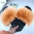 Cute Fluffy Ladies Indoor Warm Slippers Furry Luxury Flip Flops   Women's Fashion Flat Soft Flip Flops Stevvex