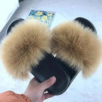 Cute Fluffy Ladies Indoor Warm Slippers Furry Luxury Flip Flops   Women's Fashion Flat Soft Flip Flops Stevvex