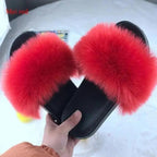 Cute Fluffy Ladies Indoor Warm Slippers Furry Luxury Flip Flops   Women's Fashion Flat Soft Flip Flops Stevvex