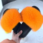 Cute Fluffy Ladies Indoor Warm Slippers Furry Luxury Flip Flops   Women's Fashion Flat Soft Flip Flops Stevvex