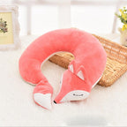 Cute Fox Animal Cotton Plush U Shape Neck Pillow Travel Car Home Pillow Nap Animal Pillow Health Care with Eye Mask Cute Fox U Shaped Neck Pillow for Car Airplane Traveling ,Animal Plush Stuffed Travel Pillow Travel Pillows Cartoon Planes Fox Animal Stevvex