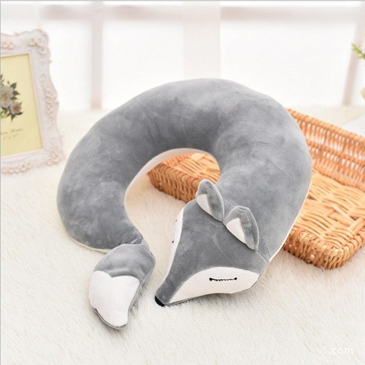Cute Fox Animal Cotton Plush U Shape Neck Pillow Travel Car Home Pillow Nap Animal Pillow Health Care with Eye Mask Cute Fox U Shaped Neck Pillow for Car Airplane Traveling ,Animal Plush Stuffed Travel Pillow Travel Pillows Cartoon Planes Fox Animal Stevvex