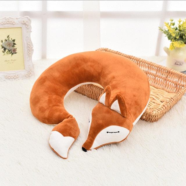 Cute Fox Animal Cotton Plush U Shape Neck Pillow Travel Car Home Pillow Nap Animal Pillow Health Care with Eye Mask Cute Fox U Shaped Neck Pillow for Car Airplane Traveling ,Animal Plush Stuffed Travel Pillow Travel Pillows Cartoon Planes Fox Animal Stevvex