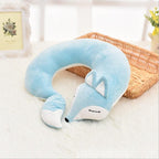 Cute Fox Animal Cotton Plush U Shape Neck Pillow Travel Car Home Pillow Nap Animal Pillow Health Care with Eye Mask Cute Fox U Shaped Neck Pillow for Car Airplane Traveling ,Animal Plush Stuffed Travel Pillow Travel Pillows Cartoon Planes Fox Animal Stevvex