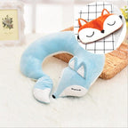 Cute Fox Animal Cotton Plush U Shape Neck Pillow Travel Car Home Pillow Nap Animal Pillow Health Care with Eye Mask Cute Fox U Shaped Neck Pillow for Car Airplane Traveling ,Animal Plush Stuffed Travel Pillow Travel Pillows Cartoon Planes Fox Animal Stevvex