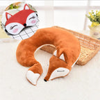 Cute Fox Animal Cotton Plush U Shape Neck Pillow Travel Car Home Pillow Nap Animal Pillow Health Care with Eye Mask Cute Fox U Shaped Neck Pillow for Car Airplane Traveling ,Animal Plush Stuffed Travel Pillow Travel Pillows Cartoon Planes Fox Animal Stevvex