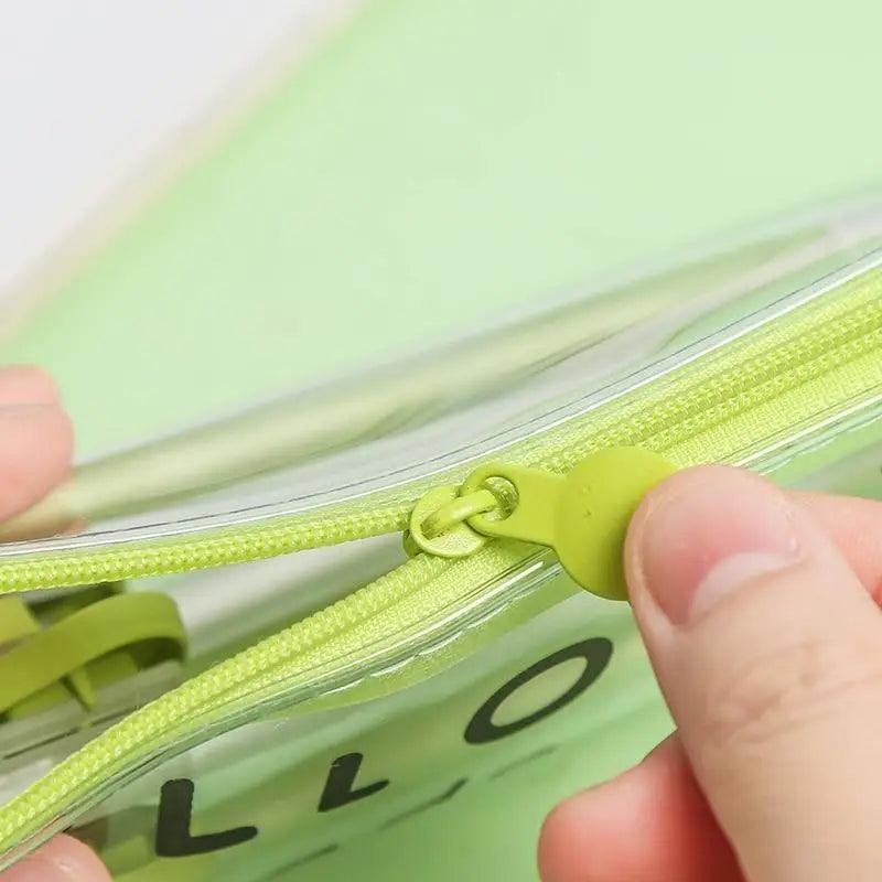 Cute Fruit Theme Pencil Case Unique Design Avocado Pattern Transparent Pencil Pouch School Pencil Bag For Students Stevvex