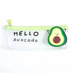 Cute Fruit Theme Pencil Case Unique Design Avocado Pattern Transparent Pencil Pouch School Pencil Bag For Students Stevvex