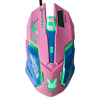 Cute Gaming USB Wired Mouse Girls Pink Computer Professional 2400 DPI Mouse Colorful Silent Mouse For PC Stevvex