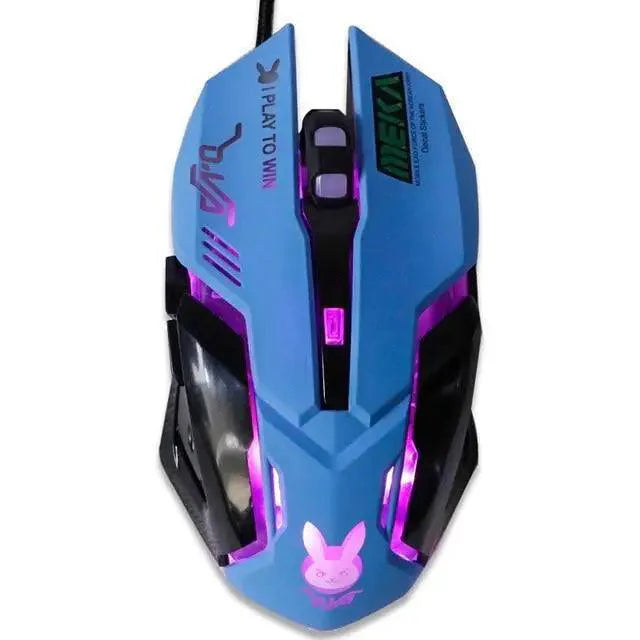 Cute Gaming USB Wired Mouse Girls Pink Computer Professional 2400 DPI Mouse Colorful Silent Mouse For PC Stevvex