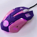 Cute Gaming USB Wired Mouse Girls Pink Computer Professional 2400 DPI Mouse Colorful Silent Mouse For PC Stevvex