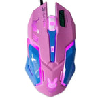 Cute Gaming USB Wired Mouse Girls Pink Computer Professional 2400 DPI Mouse Colorful Silent Mouse For PC Stevvex