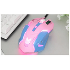 Cute Gaming USB Wired Mouse Girls Pink Computer Professional 2400 DPI Mouse Colorful Silent Mouse For PC Stevvex