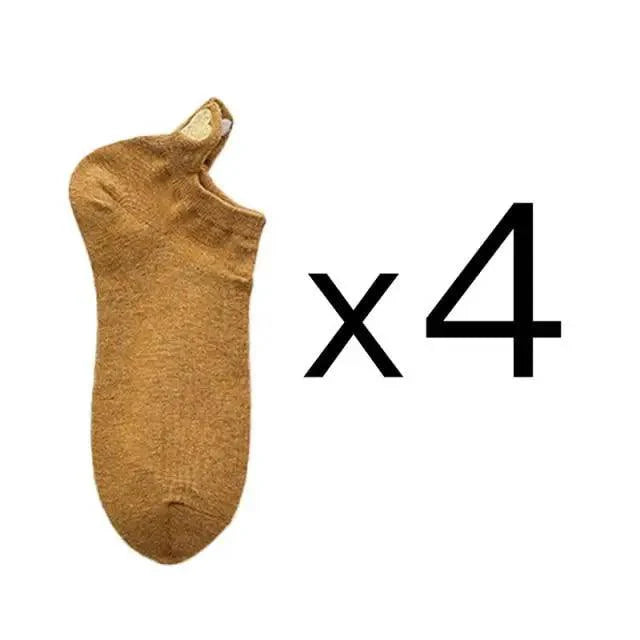 Cute Heart Design 4 Pairs Socks For Women Fashion Spring Cotton Modern Girls Casual Outdoor Socks For Women Stevvex