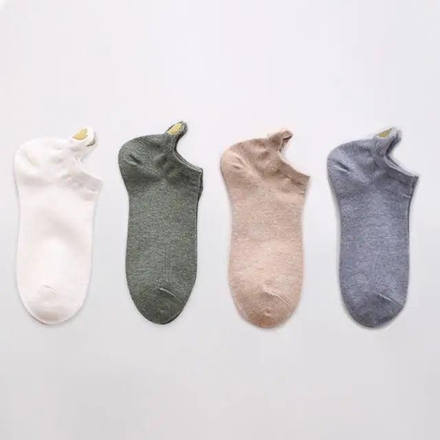 Cute Heart Design 4 Pairs Socks For Women Fashion Spring Cotton Modern Girls Casual Outdoor Socks For Women Stevvex