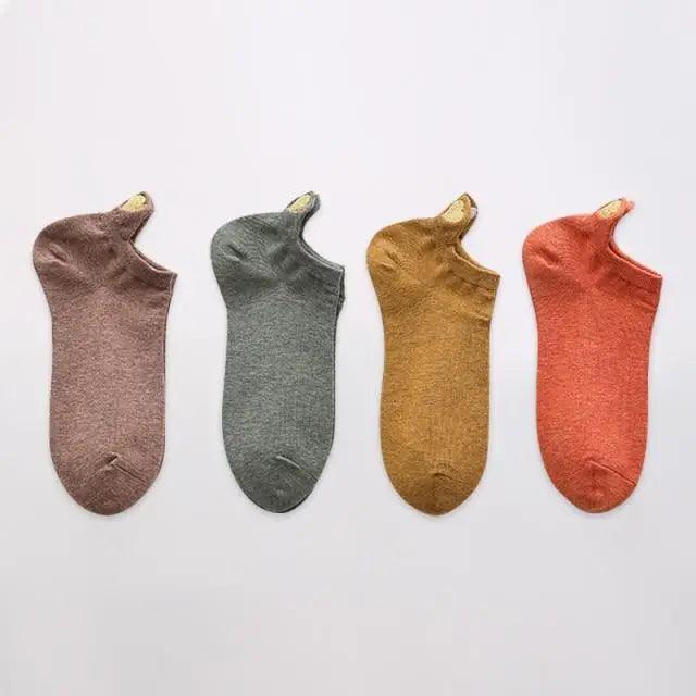 Cute Heart Design 4 Pairs Socks For Women Fashion Spring Cotton Modern Girls Casual Outdoor Socks For Women Stevvex