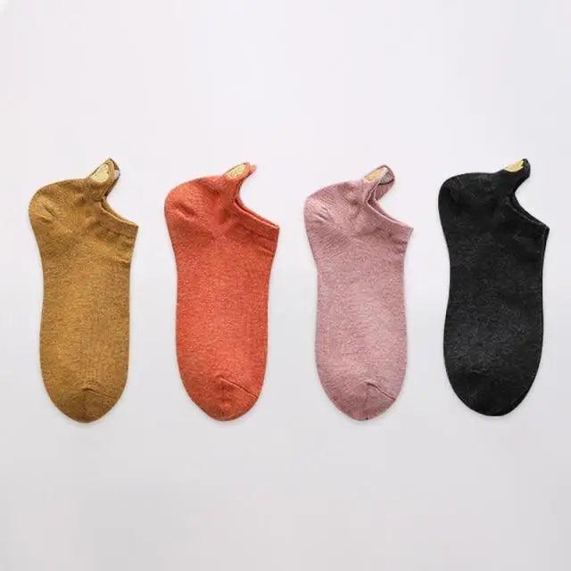 Cute Heart Design 4 Pairs Socks For Women Fashion Spring Cotton Modern Girls Casual Outdoor Socks For Women Stevvex