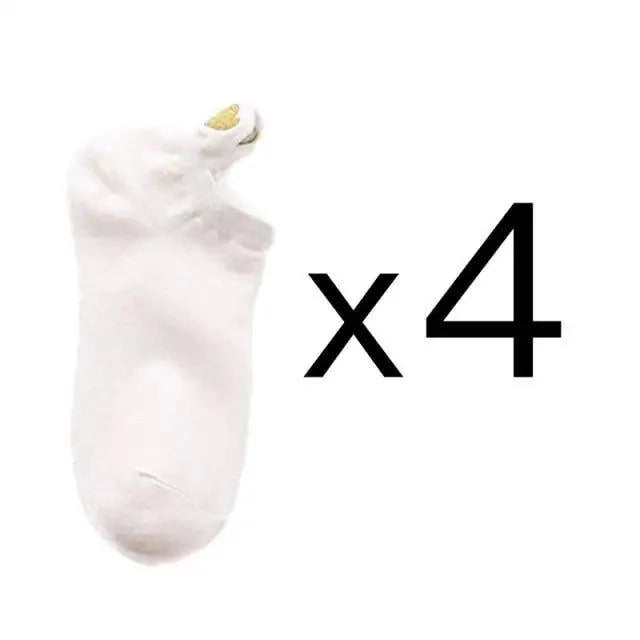 Cute Heart Design 4 Pairs Socks For Women Fashion Spring Cotton Modern Girls Casual Outdoor Socks For Women Stevvex