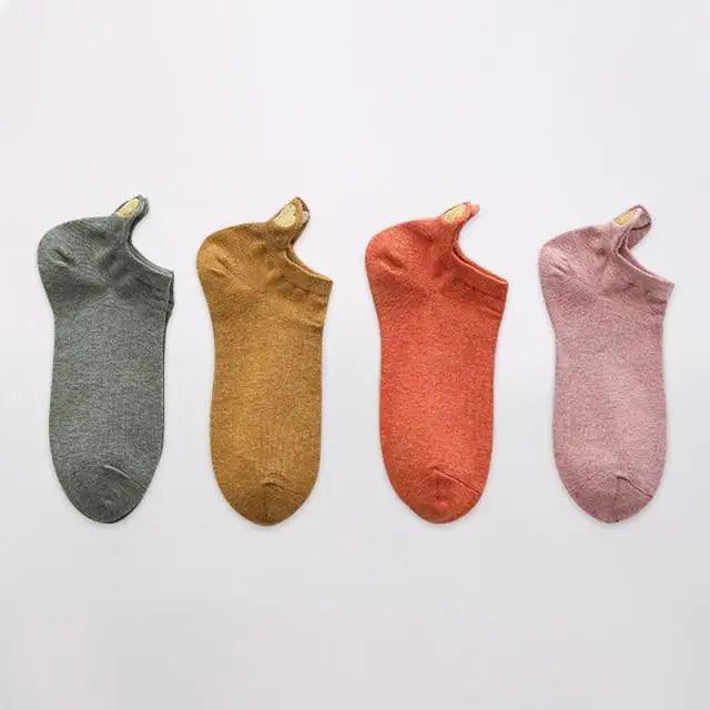 Cute Heart Design 4 Pairs Socks For Women Fashion Spring Cotton Modern Girls Casual Outdoor Socks For Women Stevvex