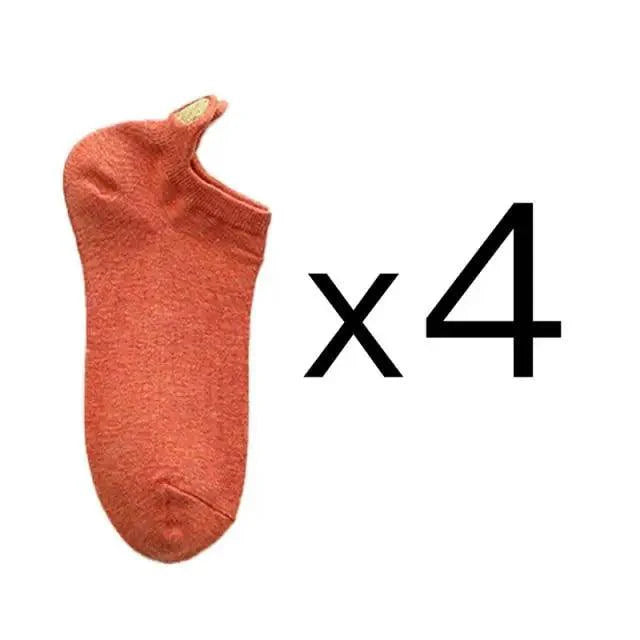 Cute Heart Design 4 Pairs Socks For Women Fashion Spring Cotton Modern Girls Casual Outdoor Socks For Women Stevvex