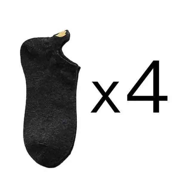 Cute Heart Design 4 Pairs Socks For Women Fashion Spring Cotton Modern Girls Casual Outdoor Socks For Women Stevvex