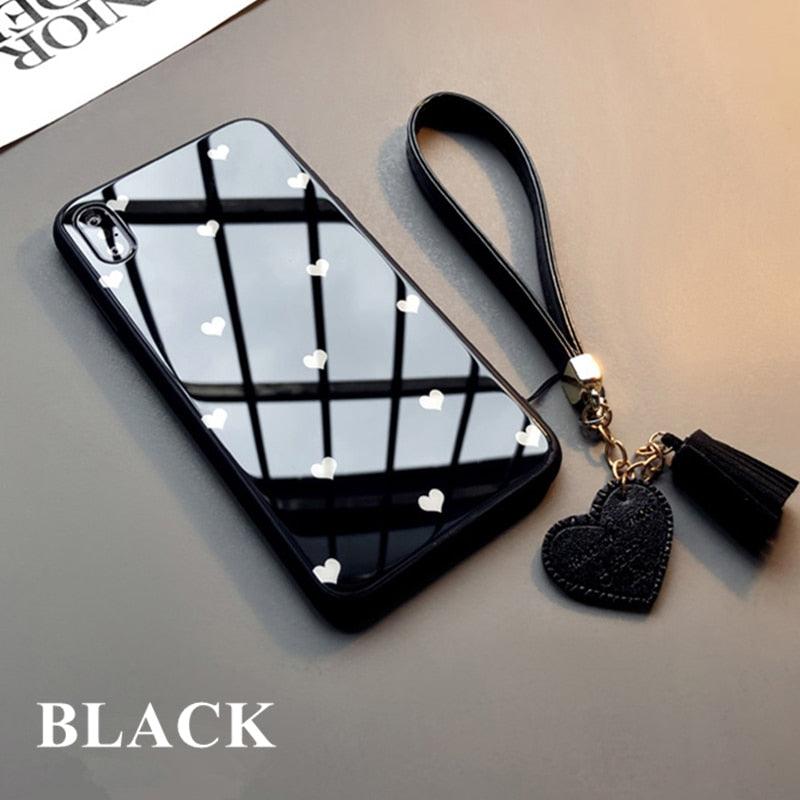 Cute Hearts Pattern Slim Thin Soft Shockproof Silicone Protective Case Cover For Xiaomi Redmi 9 8 A 9C 7A Case small Love Heart Hard Glass Cover For Redmi Note 11 10 9s 9 pro max 7 8 Pro 10X 5G Give Strap Stevvex