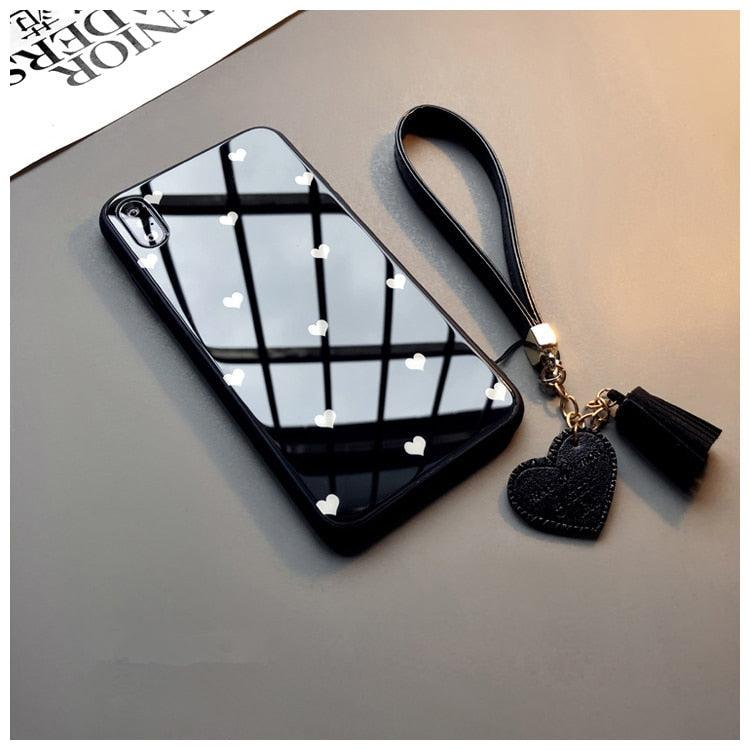 Cute Hearts Pattern Slim Thin Soft Shockproof Silicone Protective Case Cover For Xiaomi Redmi 9 8 A 9C 7A Case small Love Heart Hard Glass Cover For Redmi Note 11 10 9s 9 pro max 7 8 Pro 10X 5G Give Strap Stevvex