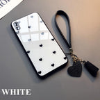 Cute Hearts Pattern Slim Thin Soft Shockproof Silicone Protective Case Cover For Xiaomi Redmi 9 8 A 9C 7A Case small Love Heart Hard Glass Cover For Redmi Note 11 10 9s 9 pro max 7 8 Pro 10X 5G Give Strap Stevvex