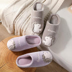 Cute Hedgehog Women Winter Home Slippers Animal Slip On Soft Warm House Shoes Men Couple Indoor Bedroom Footwear Soft Cozy Home Slippers For Women Slip On Comfy Women's Washable Cotton Bedroom Slippers Stevvex