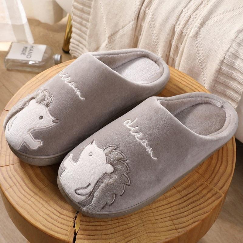 Cute Hedgehog Women Winter Home Slippers Animal Slip On Soft Warm House Shoes Men Couple Indoor Bedroom Footwear Soft Cozy Home Slippers For Women Slip On Comfy Women's Washable Cotton Bedroom Slippers Stevvex