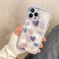 Cute Love Heart Soft Shockproof Bumper Transparent Phone Case For iPhone 12 13 Pro Max Silicone Back Cover Case  Cute Side Small Pattern for Women Girls Soft Silicone Shockproof Protective Cover Stevvex