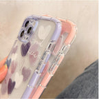 Cute Love Heart Soft Shockproof Bumper Transparent Phone Case For iPhone 12 13 Pro Max Silicone Back Cover Case  Cute Side Small Pattern for Women Girls Soft Silicone Shockproof Protective Cover Stevvex