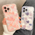 Cute Love Heart Soft Shockproof Bumper Transparent Phone Case For iPhone 12 13 Pro Max Silicone Back Cover Case  Cute Side Small Pattern for Women Girls Soft Silicone Shockproof Protective Cover Stevvex