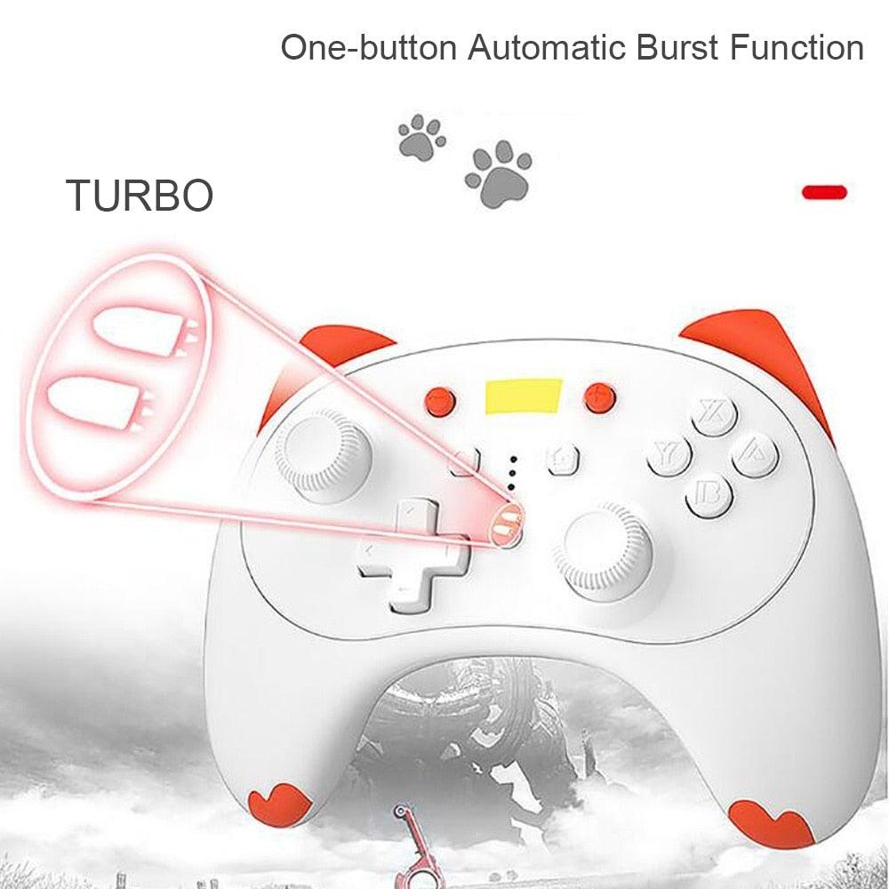 Cute Mini Cat Type Bluetooth Wireless Joystick Gamepad Controller Compatible With PC Laptop Stevvex