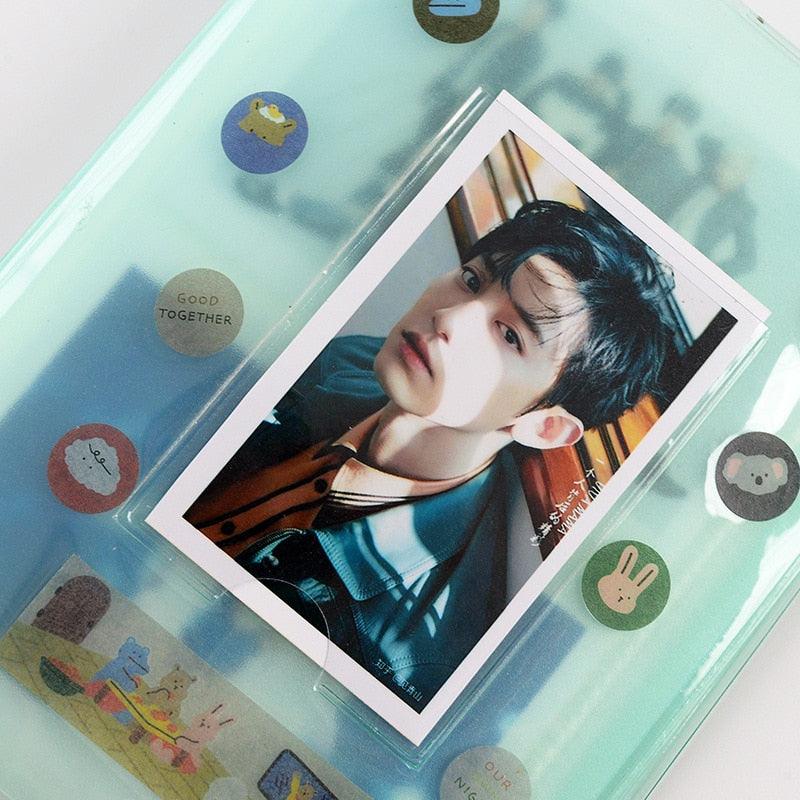 Cute Mini Holds 64 Photos Album Jelly Color Photo Album for Name Card 7s 8 25 50s Mini Photo Album Ring Binder Cover Refillable Notebook Photo Album Stevvex