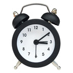 Cute Mini Metal Round Alarm Clock Desk Table Electronic Digital Clock Twin Bell Alarm Clock Metal Frame 3D Dial with Backlight Function Desk Table Clock for Home & Office Bedroom Living Room Alarm Clock Creative Home Decoration Stevvex