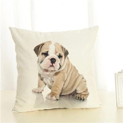 Cute Pet Dog Printed Cushion Cover Linen Pillow Cover Decorative Throw Pillow Cover For Sofa Chair Home Stevvex
