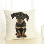 Cute Pet Dog Printed Cushion Cover Linen Pillow Cover Decorative Throw Pillow Cover For Sofa Chair Home Stevvex