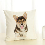 Cute Pet Dog Printed Cushion Cover Linen Pillow Cover Decorative Throw Pillow Cover For Sofa Chair Home Stevvex