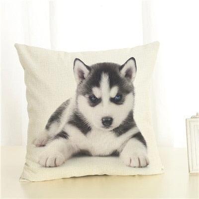 Cute Pet Dog Printed Cushion Cover Linen Pillow Cover Decorative Throw Pillow Cover For Sofa Chair Home Stevvex