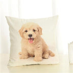Cute Pet Dog Printed Cushion Cover Linen Pillow Cover Decorative Throw Pillow Cover For Sofa Chair Home Stevvex