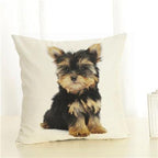 Cute Pet Dog Printed Cushion Cover Linen Pillow Cover Decorative Throw Pillow Cover For Sofa Chair Home Stevvex