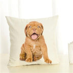 Cute Pet Dog Printed Cushion Cover Linen Pillow Cover Decorative Throw Pillow Cover For Sofa Chair Home Stevvex