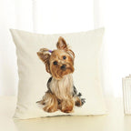 Cute Pet Dog Printed Cushion Cover Linen Pillow Cover Decorative Throw Pillow Cover For Sofa Chair Home Stevvex